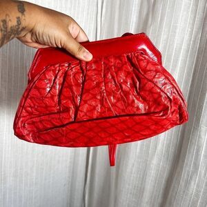 High Fashion Handbags | Women’s | Bags | One Size | Vintage Red Leather Pattern